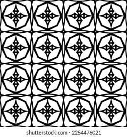 Vector pattern in geometric ornamental style. Black and white color. Simple geo all over print block for apparel textile, ladies dress, fashion garment, digital wall paper.
