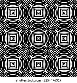 Vector pattern in geometric ornamental style. Black and white color. Simple geo all over print block for apparel textile, ladies dress, fashion garment, digital wall paper.