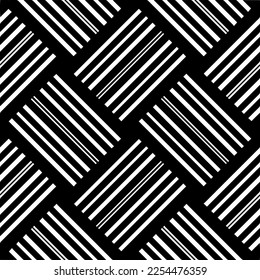 Vector pattern in geometric ornamental style. Black and white color. Simple geo all over print block for apparel textile, ladies dress, fashion garment, digital wall paper.