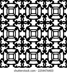 Vector pattern in geometric ornamental style. Black and white color. Simple geo all over print block for apparel textile, ladies dress, fashion garment, digital wall paper.