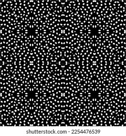 Vector pattern in geometric ornamental style. Black and white color. Simple geo all over print block for apparel textile, ladies dress, fashion garment, digital wall paper.