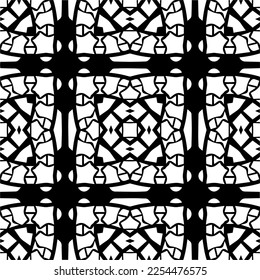 Vector pattern in geometric ornamental style. Black and white color. Simple geo all over print block for apparel textile, ladies dress, fashion garment, digital wall paper.