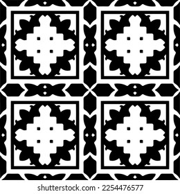 Vector pattern in geometric ornamental style. Black and white color. Simple geo all over print block for apparel textile, ladies dress, fashion garment, digital wall paper.