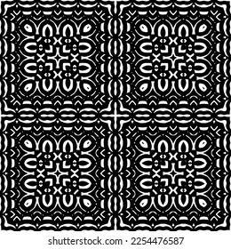 Vector pattern in geometric ornamental style. Black and white color. Simple geo all over print block for apparel textile, ladies dress, fashion garment, digital wall paper.
