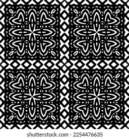 Vector pattern in geometric ornamental style. Black and white color. Simple geo all over print block for apparel textile, ladies dress, fashion garment, digital wall paper.