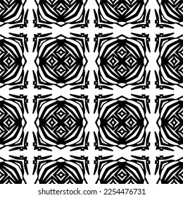 Vector pattern in geometric ornamental style. Black and white color. Simple geo all over print block for apparel textile, ladies dress, fashion garment, digital wall paper.