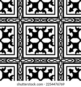 Vector pattern in geometric ornamental style. Black and white color. Simple geo all over print block for apparel textile, ladies dress, fashion garment, digital wall paper.