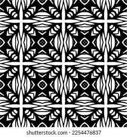 Vector pattern in geometric ornamental style. Black and white color. Simple geo all over print block for apparel textile, ladies dress, fashion garment, digital wall paper.
