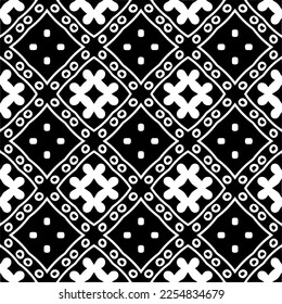 Vector pattern in geometric ornamental style. Black and white color.Seamless repeat pattern.Simple geo all over print block for apparel textile, ladies dress, fashion garment, digital wall paper.
