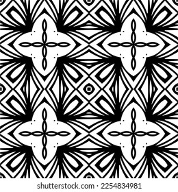 Vector pattern in geometric ornamental style. Black and white color. Simple geo all over print block for apparel textile, ladies dress, fashion garment, digital wall paper. - Shutterstock ID 2254834981