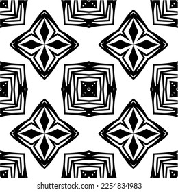 Vector pattern in geometric ornamental style. Black and white color. Simple geo all over print block for apparel textile, ladies dress, fashion garment, digital wall paper. - Shutterstock ID 2254834983