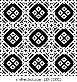 Vector pattern in geometric ornamental style. Black and white color.Seamless repeat pattern.Simple geo all over print block for apparel textile, ladies dress, fashion garment, digital wall paper.