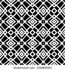 Vector pattern in geometric ornamental style. Black and white color.Seamless repeat pattern.Simple geo all over print block for apparel textile, ladies dress, fashion garment, digital wall paper.