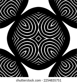 Vector pattern in geometric ornamental style. Black and white color.Seamless repeat pattern.Simple geo all over print block for apparel textile, ladies dress, fashion garment, digital wall paper.