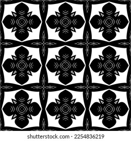 Vector pattern in geometric ornamental style. Black and white color.Seamless repeat pattern.Simple geo all over print block for apparel textile, ladies dress, fashion garment, digital wall paper.