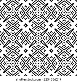 Vector pattern in geometric ornamental style. Black and white color.Seamless repeat pattern.Simple geo all over print block for apparel textile, ladies dress, fashion garment, digital wall paper.