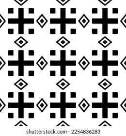 Vector pattern in geometric ornamental style. Black and white color.Seamless repeat pattern.Simple geo all over print block for apparel textile, ladies dress, fashion garment, digital wall paper.