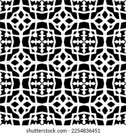 Vector pattern in geometric ornamental style. Black and white color.Seamless repeat pattern.Simple geo all over print block for apparel textile, ladies dress, fashion garment, digital wall paper.