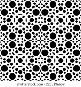 Vector pattern in geometric ornamental style. Black and white color.Seamless repeat pattern.
