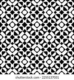 Vector pattern in geometric ornamental style. Black and white color.Seamless repeat pattern.