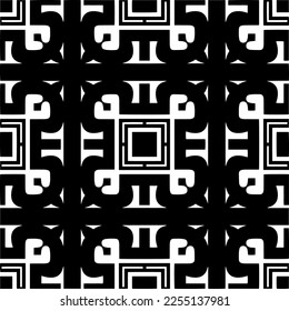 Vector pattern in geometric ornamental style. Black and white color.Seamless repeat pattern.Simple geo all over print block for apparel textile, ladies dress, fashion garment, digital wall paper.
