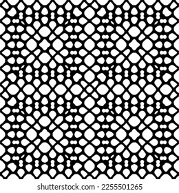 
Vector pattern in geometric ornamental style. Black and white color.Seamless repeat pattern.Simple geo all over print block for apparel textile, ladies dress, fashion garment, digital wall paper.