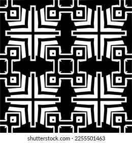 
Vector pattern in geometric ornamental style. Black and white color.Seamless repeat pattern.Simple geo all over print block for apparel textile, ladies dress, fashion garment, digital wall paper.