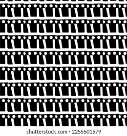 
Vector pattern in geometric ornamental style. Black and white color.Seamless repeat pattern.Simple geo all over print block for apparel textile, ladies dress, fashion garment, digital wall paper.