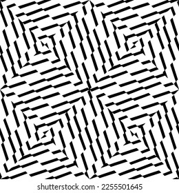 
Vector pattern in geometric ornamental style. Black and white color.Seamless repeat pattern.Simple geo all over print block for apparel textile, ladies dress, fashion garment, digital wall paper.