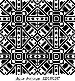 
Vector pattern in geometric ornamental style. Black and white color.Seamless repeat pattern.Simple geo all over print block for apparel textile, ladies dress, fashion garment, digital wall paper.