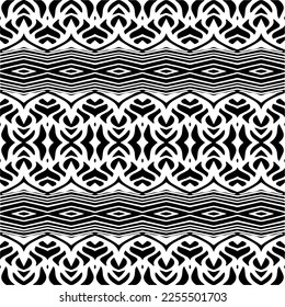 
Vector pattern in geometric ornamental style. Black and white color.Seamless repeat pattern.Simple geo all over print block for apparel textile, ladies dress, fashion garment, digital wall paper.