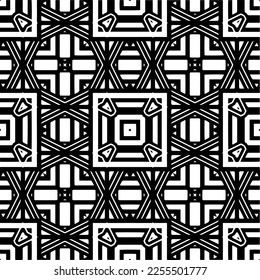 
Vector pattern in geometric ornamental style. Black and white color.Seamless repeat pattern.Simple geo all over print block for apparel textile, ladies dress, fashion garment, digital wall paper.