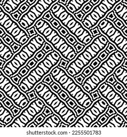 
Vector pattern in geometric ornamental style. Black and white color.Seamless repeat pattern.Simple geo all over print block for apparel textile, ladies dress, fashion garment, digital wall paper.