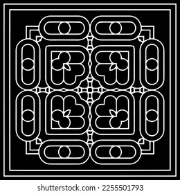 
Vector pattern in geometric ornamental style. Black and white color.Seamless repeat pattern.Simple geo all over print block for apparel textile, ladies dress, fashion garment, digital wall paper.