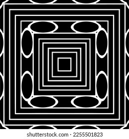 
Vector pattern in geometric ornamental style. Black and white color.Seamless repeat pattern.Simple geo all over print block for apparel textile, ladies dress, fashion garment, digital wall paper.