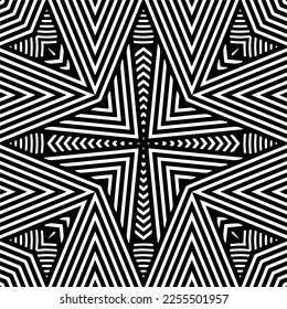 
Vector pattern in geometric ornamental style. Black and white color.Seamless repeat pattern.Simple geo all over print block for apparel textile, ladies dress, fashion garment, digital wall paper.