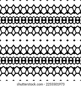 
Vector pattern in geometric ornamental style. Black and white color.Seamless repeat pattern.Simple geo all over print block for apparel textile, ladies dress, fashion garment, digital wall paper.