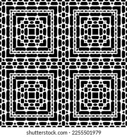
Vector pattern in geometric ornamental style. Black and white color.Seamless repeat pattern.Simple geo all over print block for apparel textile, ladies dress, fashion garment, digital wall paper.