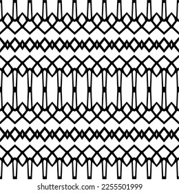 
Vector pattern in geometric ornamental style. Black and white color.Seamless repeat pattern.Simple geo all over print block for apparel textile, ladies dress, fashion garment, digital wall paper.