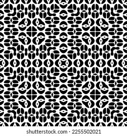 
Vector pattern in geometric ornamental style. Black and white color.Seamless repeat pattern.Simple geo all over print block for apparel textile, ladies dress, fashion garment, digital wall paper.