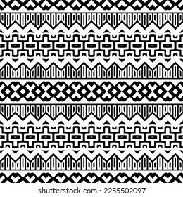 
Vector pattern in geometric ornamental style. Black and white color.Seamless repeat pattern.Simple geo all over print block for apparel textile, ladies dress, fashion garment, digital wall paper.