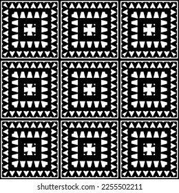 
Vector pattern in geometric ornamental style. Black and white color.Seamless repeat pattern.Simple geo all over print block for apparel textile, ladies dress, fashion garment, digital wall paper.
