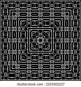
Vector pattern in geometric ornamental style. Black and white color.Seamless repeat pattern.Simple geo all over print block for apparel textile, ladies dress, fashion garment, digital wall paper.