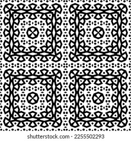 
Vector pattern in geometric ornamental style. Black and white color.Seamless repeat pattern.Simple geo all over print block for apparel textile, ladies dress, fashion garment, digital wall paper.