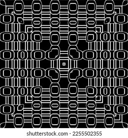 
Vector pattern in geometric ornamental style. Black and white color.Seamless repeat pattern.Simple geo all over print block for apparel textile, ladies dress, fashion garment, digital wall paper.