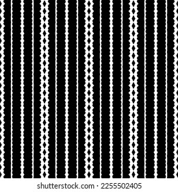 
Vector pattern in geometric ornamental style. Black and white color.Seamless repeat pattern.Simple geo all over print block for apparel textile, ladies dress, fashion garment, digital wall paper.