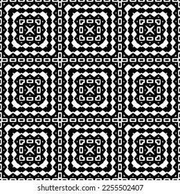 
Vector pattern in geometric ornamental style. Black and white color.Seamless repeat pattern.Simple geo all over print block for apparel textile, ladies dress, fashion garment, digital wall paper.
