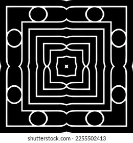 
Vector pattern in geometric ornamental style. Black and white color.Seamless repeat pattern.Simple geo all over print block for apparel textile, ladies dress, fashion garment, digital wall paper.