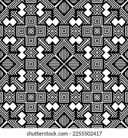 
Vector pattern in geometric ornamental style. Black and white color.Seamless repeat pattern.Simple geo all over print block for apparel textile, ladies dress, fashion garment, digital wall paper.