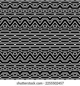 
Vector pattern in geometric ornamental style. Black and white color.Seamless repeat pattern.Simple geo all over print block for apparel textile, ladies dress, fashion garment, digital wall paper.